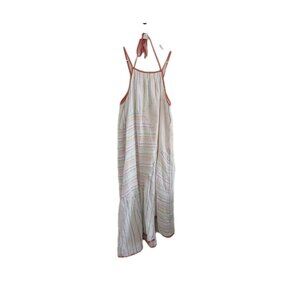 Anthropologie Akemi Kin Womens S Maxi Halter Rainbow Patchwork Stripe Dress Boho